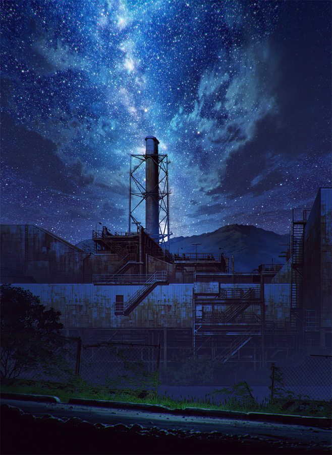 背景 錆の夜城 Mocha ３日目西 O01a的插画 Pixiv 星空に浮かび上がる 夜の城 C96で頒布する廃墟をテーマにしたイラスト集の表紙イラスト Www Pixiv Net Member Illust Php Mode Medium