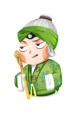 国潮风京剧角色老旦插画人物元素图片设计素材