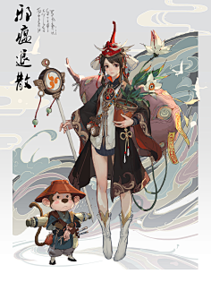 一个素材收集狂魔采集到板绘鉴赏 国风 中式 人设立绘
