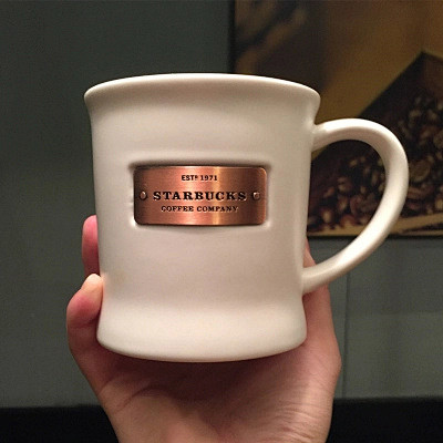 正品星巴克品牌铜章马克杯est1971复古经典咖啡杯怀旧白色包邮淘宝网