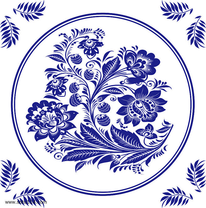 优美青花瓷花纹