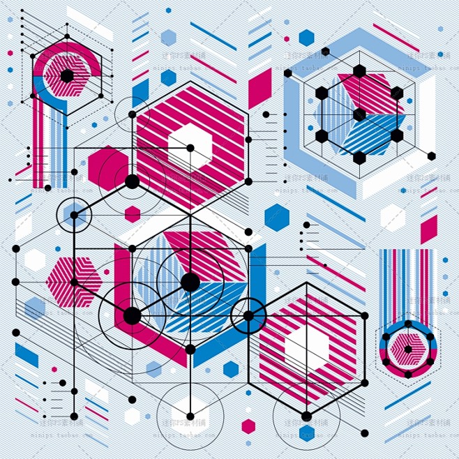 155号未来科技几何圆形图案图形科幻创意海报背景ai矢量设计素材淘宝