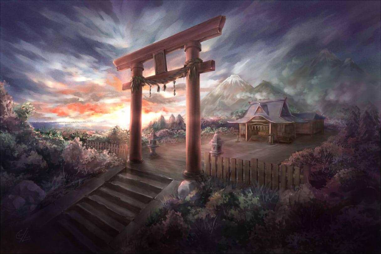 幻想博麗神社の朝 C Z のイラスト Pixiv 风景 插画