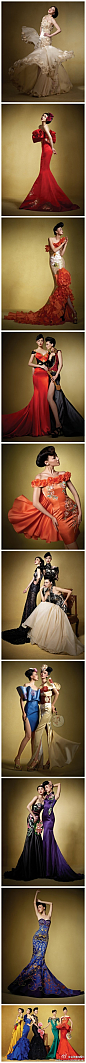 全球潮流婚纱：NE·TIGER携手中国百年旗袍婚纱。果然还是中国风最唯美。 ~~~是婚纱控就关注@全球潮流婚纱