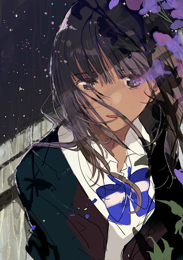 日本插画师flycoco一组含苞待放的青春少女插画作品