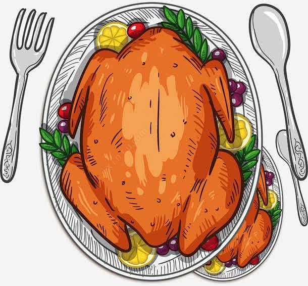 矢量手绘烧鸡png免抠素材_新图网 https://ixintu.com 矢量 手绘 烧鸡