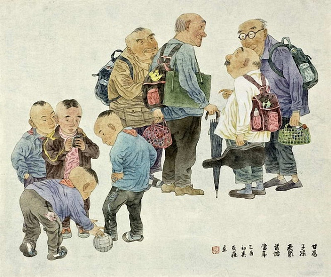 中国传统民俗元素主题绘画