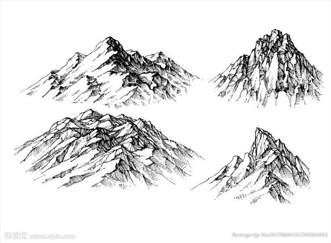 素描山峰