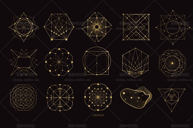 编号415时尚几何形状六芒星标志徽章纹样epsai矢量设计素材淘宝网