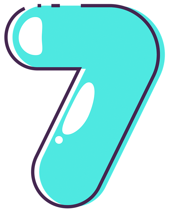 手绘彩色可爱数字7