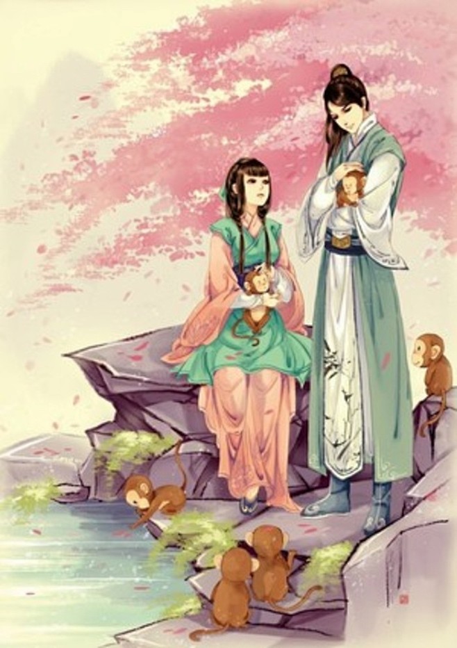 青梅竹马两小无猜古风美人郎骑竹马来绕床弄青梅