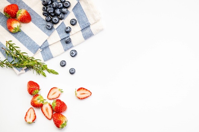 食物俯拍食物俯拍小清新清新俯拍背景小清新背景清新背景草莓蓝莓水果