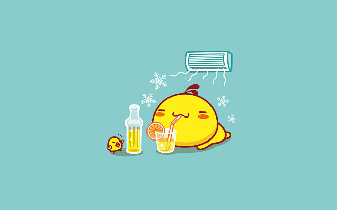 搞怪可爱油爆叽丁电脑壁纸凉快