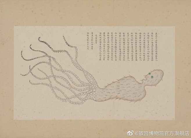 海错图中有一种半人半章鱼的神奇组合它有着人的身躯和头肩浑身长满