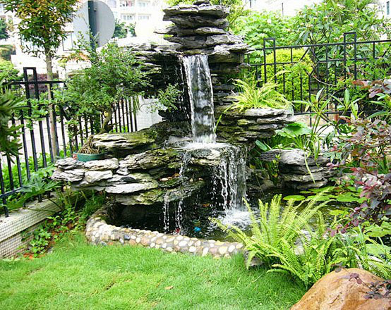 17:50:22别墅假山流水庭院设计图片景观---假山流水dgyken同采自www