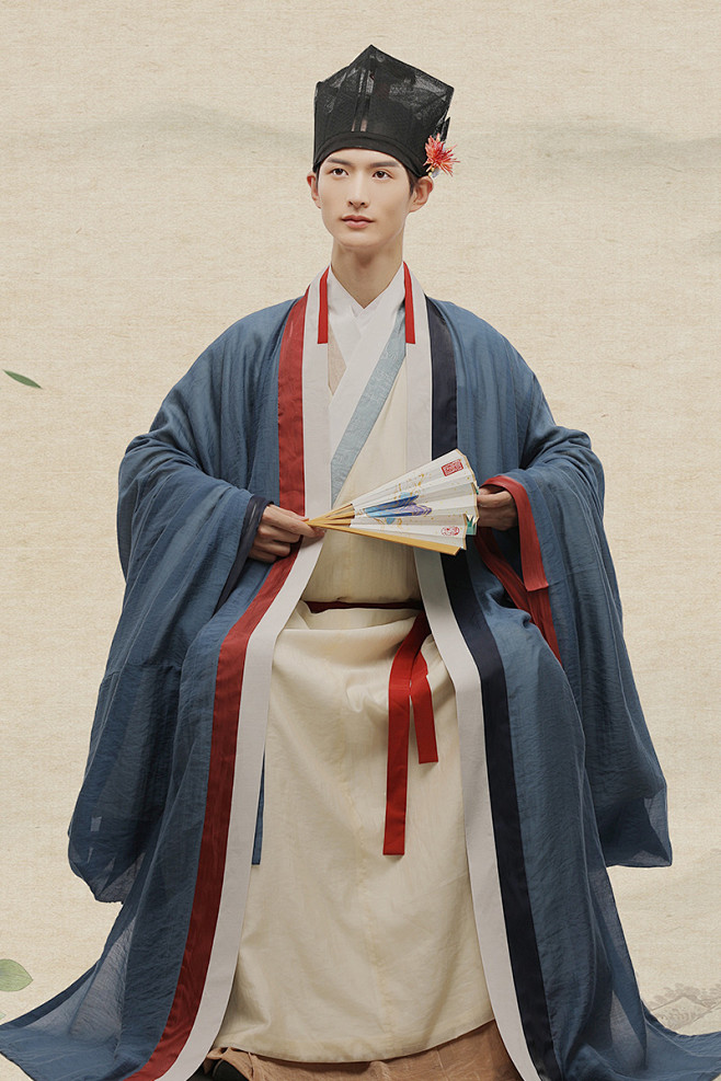 大宋人物谱苏轼花朝记原创宋制汉服褙子交领衫百迭春秋款男装淘宝网