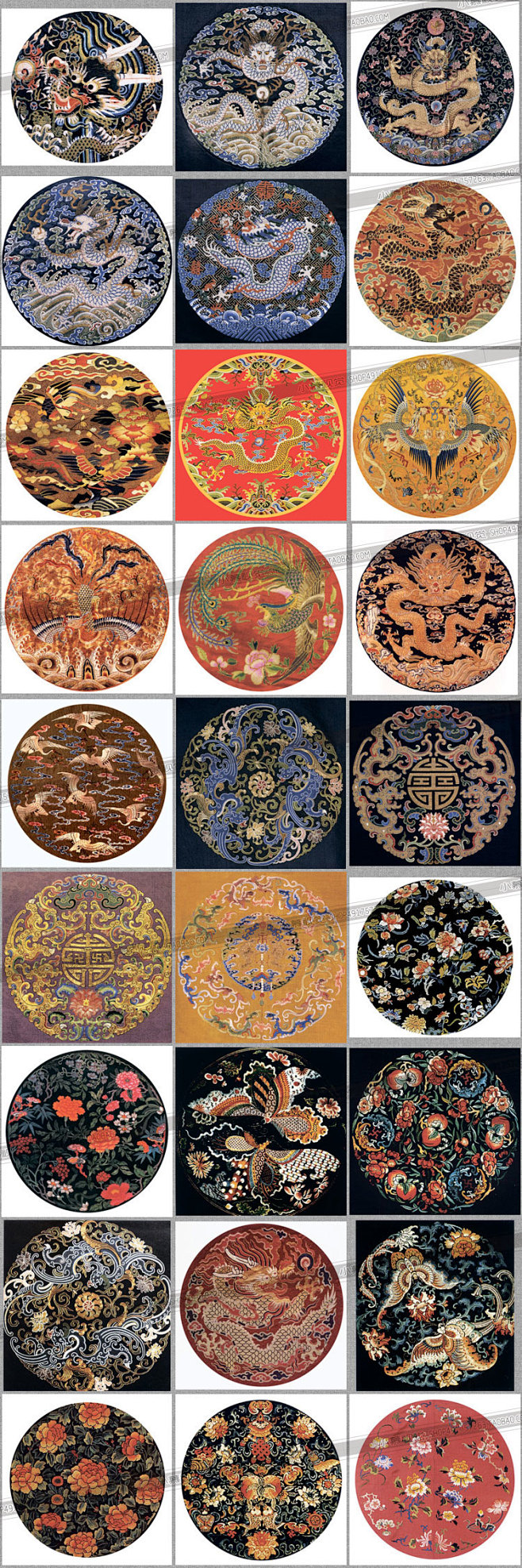 x141创意中国服装民间刺绣古代龙纹凤纹仙鹤图案传统服饰纹样素材淘宝