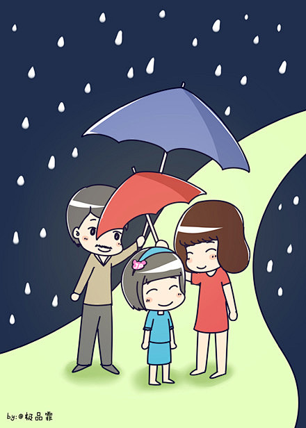 他会把世界最美好的一面展现给我和妈妈,为我们遮风挡雨,为我们撑起一