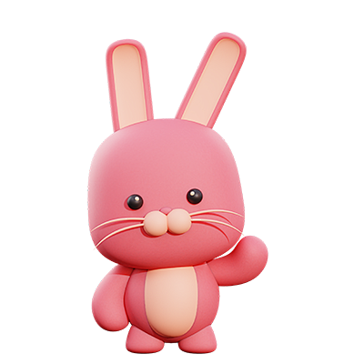 三维可爱兔子卡通形象