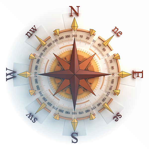 compass : compass rose - stock image