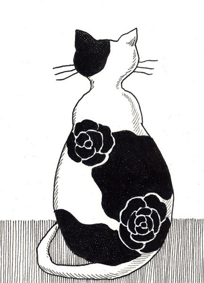 黑白线稿装饰画