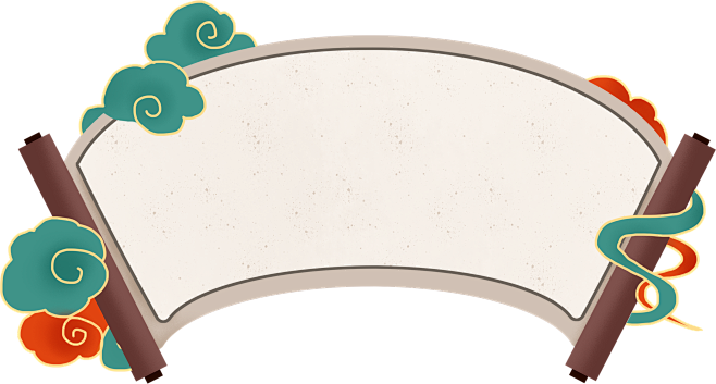 国潮扇面素材png