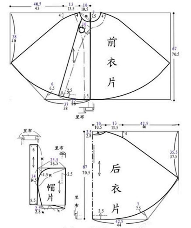 古代长斗篷裁剪图图片