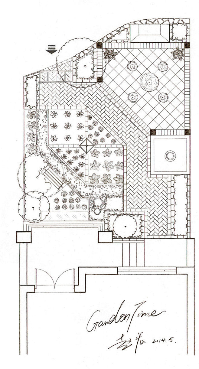 庭院設計手繪庭院設計圖