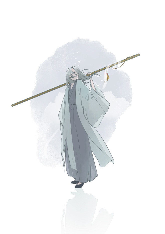 逍遥游人物古风插画意境水墨