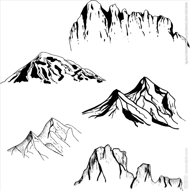 山的简笔画 画法图片