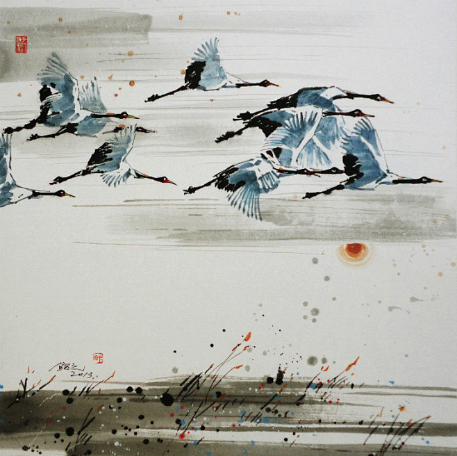 汪钰元彩墨中国画艺术作品六