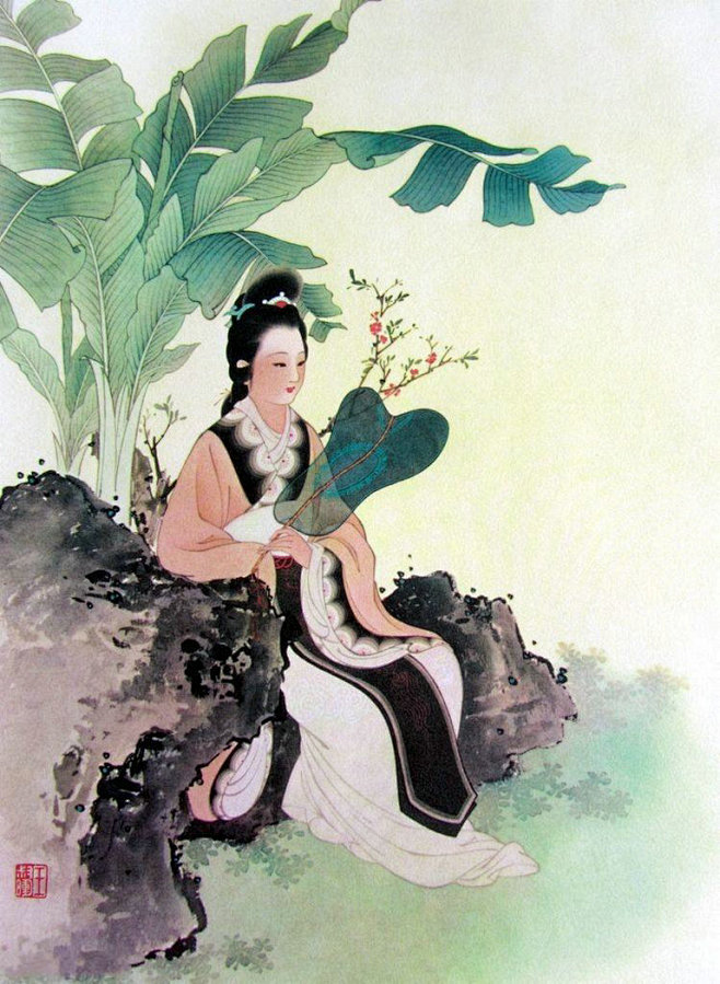 王叔晖大师十二花神系列工笔仕女图10