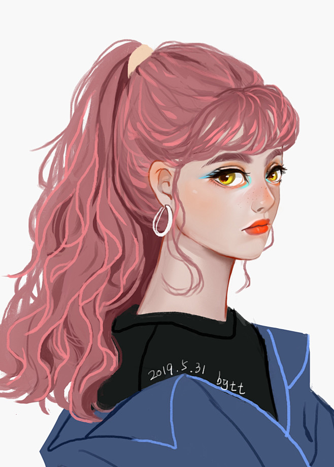 #每日一画# #人像插画#0531时尚插画,微博关注:七七今天画画了吗