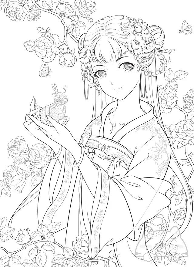 陌上花开ll从小鱼哥哥巴拉巴拉转采于2020-11-23 09:51:50古风线稿