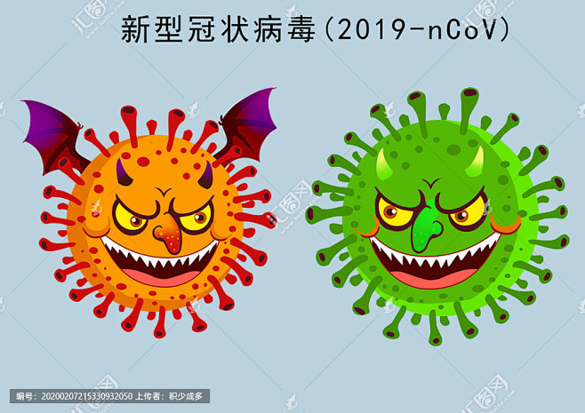 冠狀病毒冠狀病毒卡通新型冠狀病毒細胞手繪病毒新型冠狀病毒新型肺炎