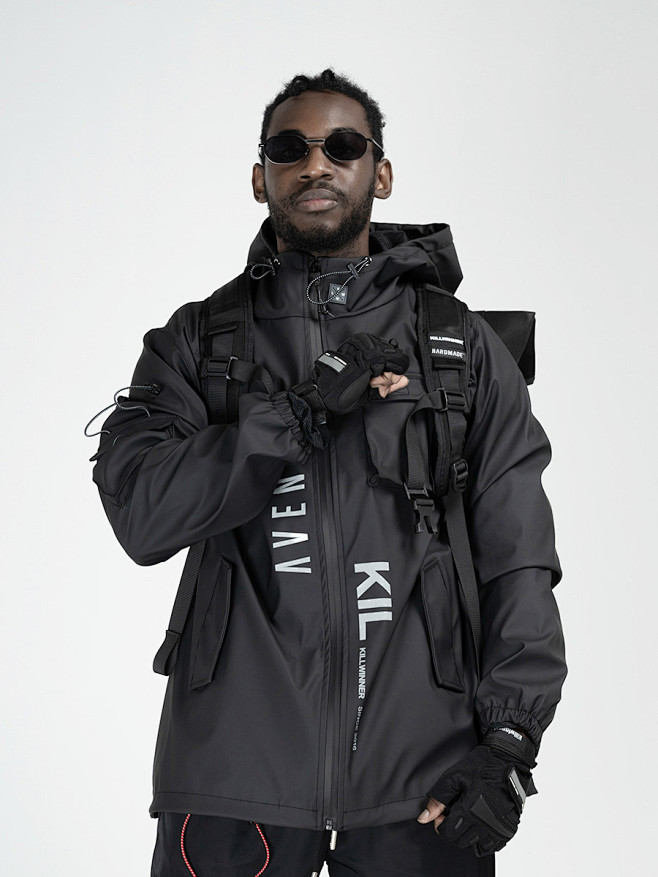 killwinner冲锋衣aventon联名多功能运动夹克男国潮连帽