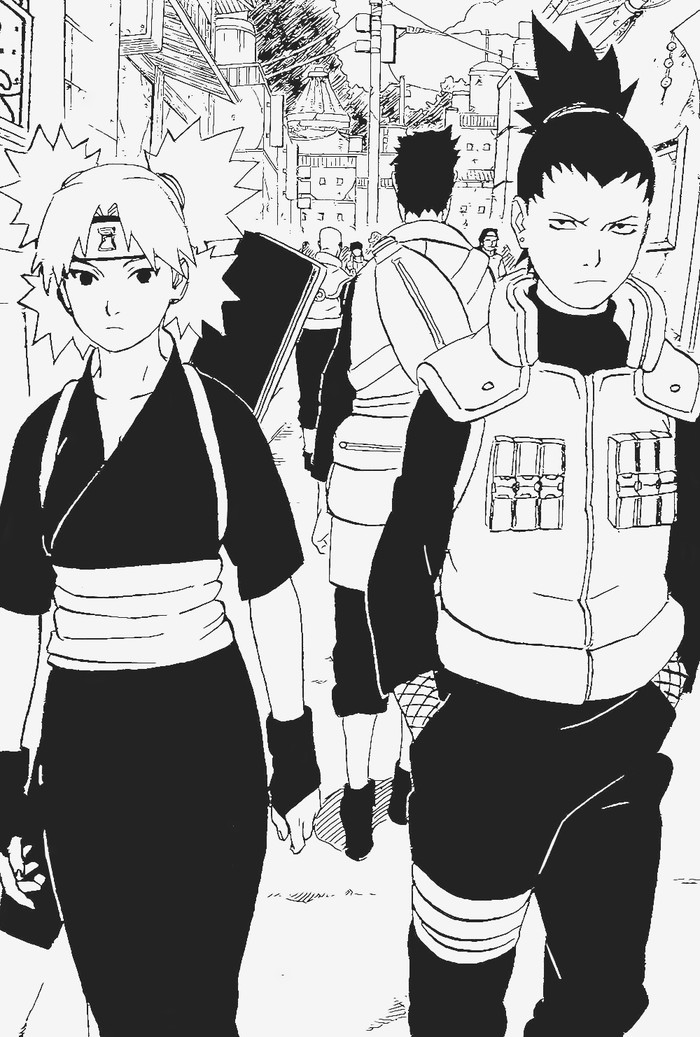 Naruto ナルト 火影忍者 原画 岸本齐史 黑白原画鹿丸手鞠