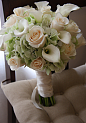 Green Hydrangea and Rose and Calla Lily Bridal Bouquet