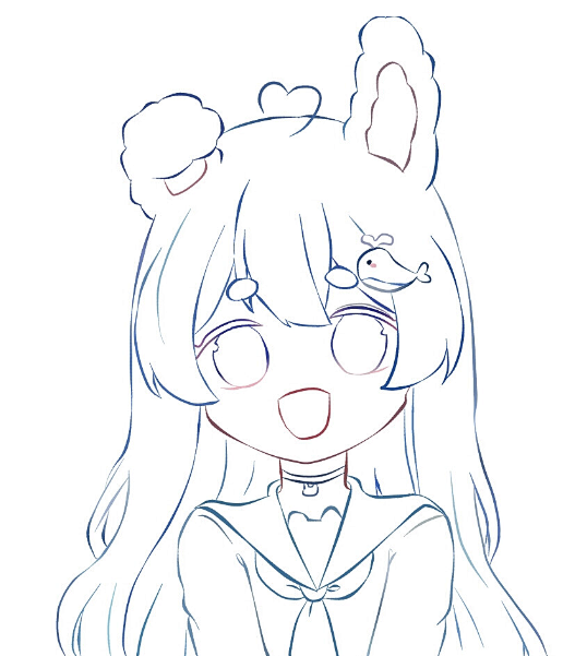 黑白线稿动漫人物线稿女生漫画线稿黑白线稿动漫人物线稿