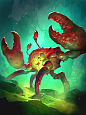 Starving Crab, Grace Liu : Hearthstone card art, just realized it got released with Kobolds and Catacombs set at some point last year 

I love crabs and all seafood in general, and it was really fun trying to paint the textures of the shell.

©Blizzard En