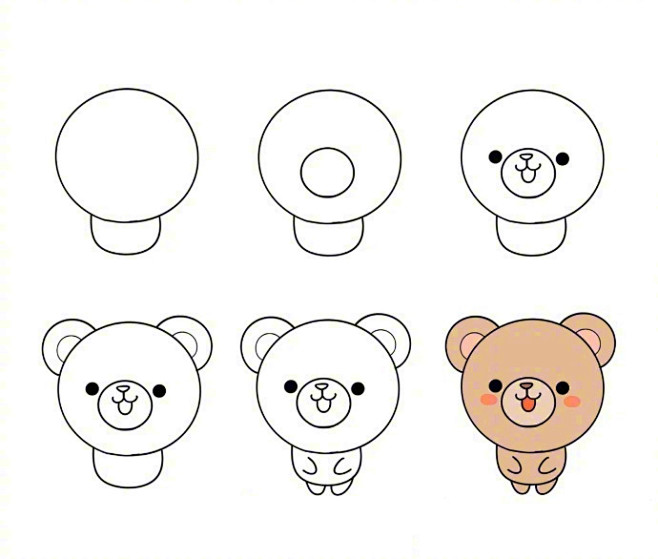 用圆形画出可爱的小动物