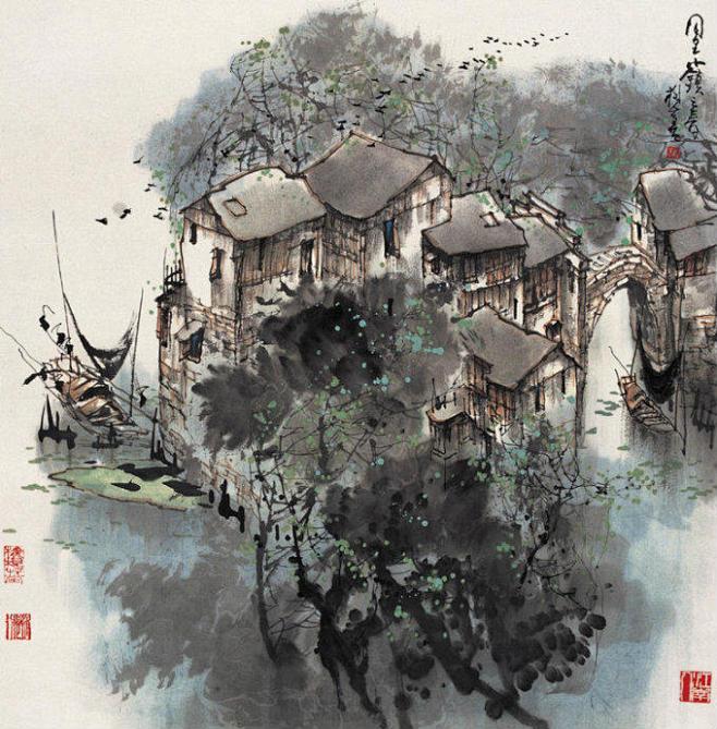 小桥流水人家烟雨木舟江南唯吾知足百度空间