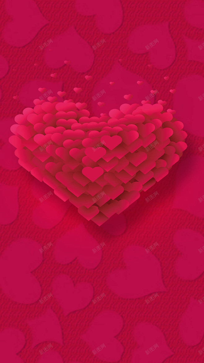 玫红色爱心花朵h5背景高清素材h5h5背景唯美花海心浪漫爱爱心玫瑰玫瑰