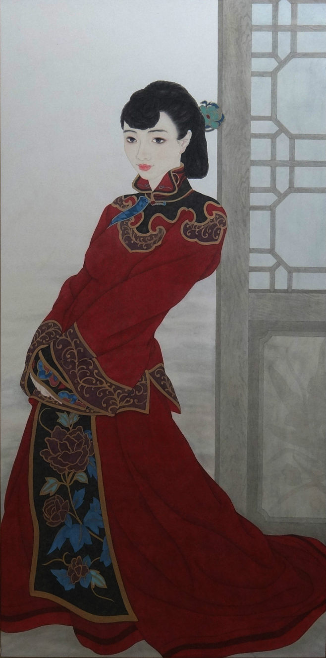 巾帼妇女丹青绘画图片